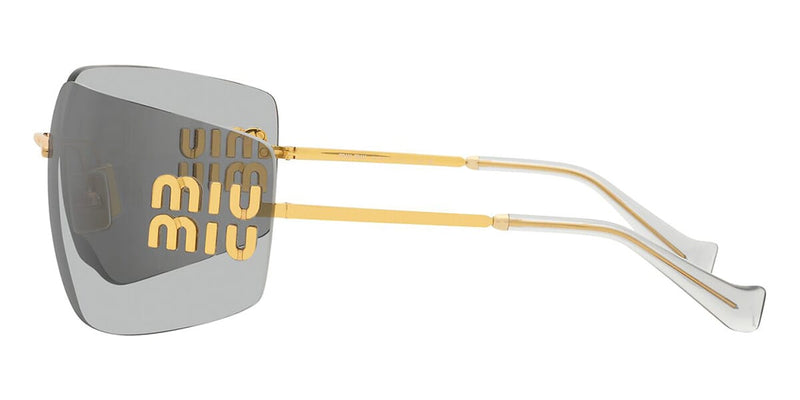 Miu Miu MU 54YS 5AK30B Light Grey Rimless Wrap Sunglasses - Pretavoir 