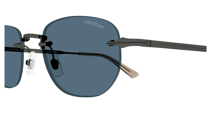 Montblanc mb0033s 002 discount silver rectangular sunglasses