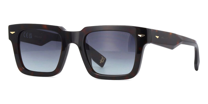 Police SPL718 – Occhiali Da Sole Unisex, Blu Opaco, Taglia 52 – Montatura In Acetato E Metallo, Stile Iconico, Custodia Inclusa