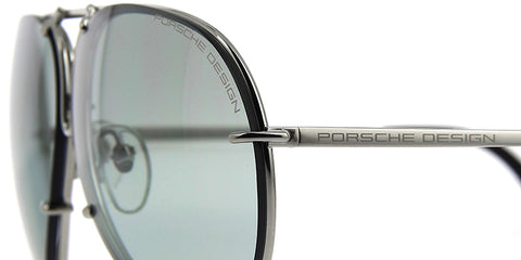 Porsche Design 8478 B Chrome Frame - Grey + Dk Green Lenses - As Seen On Kourtney Kardashian