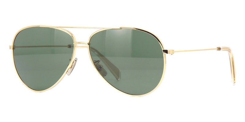 CELINE CL40062U 30N Gold Metal Aviator Sunglasses With Green  