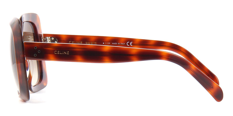 CELINE CL40096I 55F Dark Havana Square Sunglasses With Brown