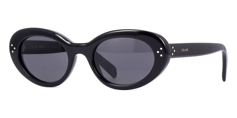 CELINE CL40193I 01A Black Oval Sunglasses With Grey Lenses