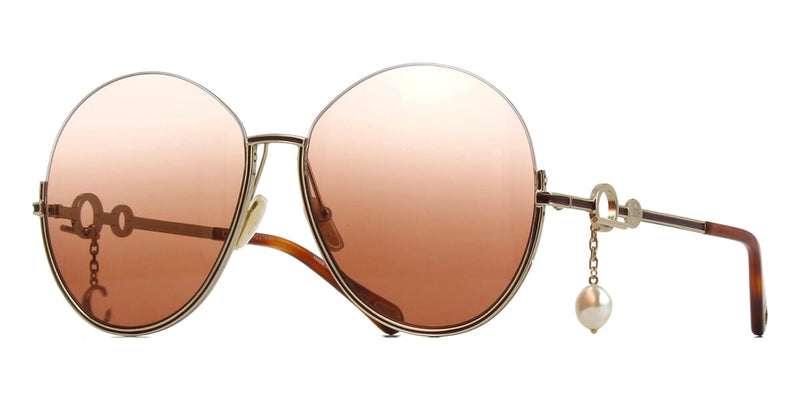 Chloe Sofya Gold & Brown CH0067S 002 Sunglasses With Detachable