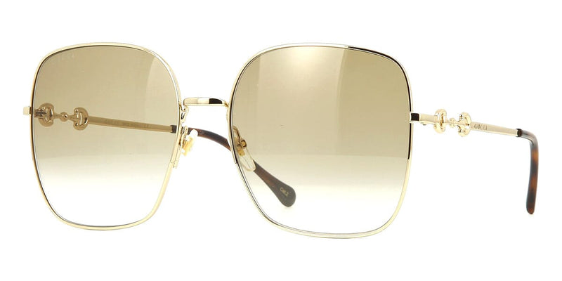 Gucci GG0879S 002 Gold Horsebit Square Sunglasses - Pretavoir