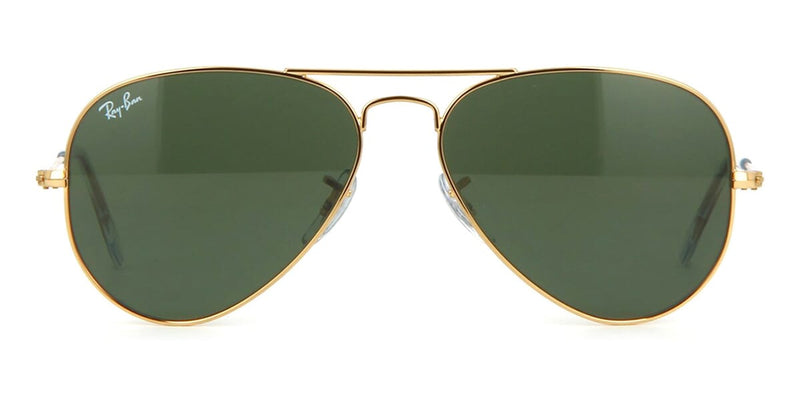 Ray ban 3025 gold green hot sale aviator sunglasses