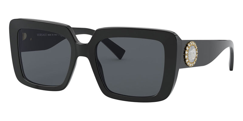 Versace Black Square Jewelled 4384B GB1/87 Sunglasses - Pretavoir
