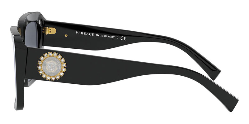 Versace Black Square Jewelled 4384B GB1/87 Sunglasses - Pretavoir