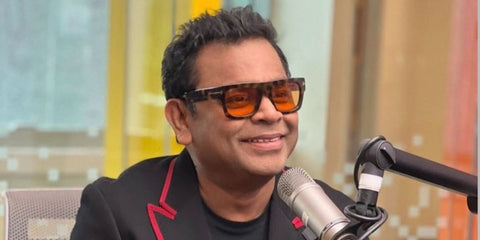 Music composer A.R. Rahman was seen wearing tortoiseshell Tom Ford Fausto TF711 56E sunglasses with yellow lenses in 2024. Shop online now on Pretavoir