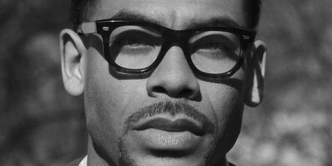 Aaron Pierre was seen wearing dark tortoiseshell Cutler and Gross 1409 02 Dark Turtle square optical glasses on the cover of Man About Town, Spring/Summer 2024 issue