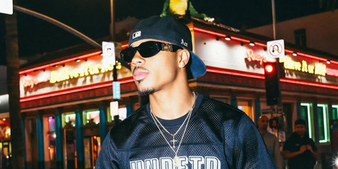 Television personality Ace Green of Love Island UK was seen wearing black Versace 4361 GB1/87 Medusa Biggie Sunglasses in his Instagram post, April 2024. Shop online now on Pretavoir