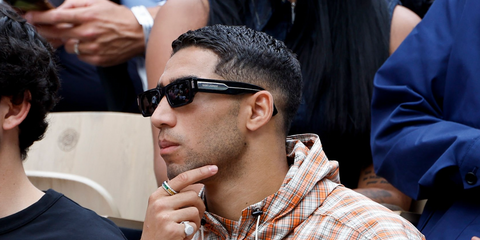 Moroccan football player Achraf Hakimi was seen wearing black Saint Laurent Sun SL 660 001 sunglasses at the 2025 French Open