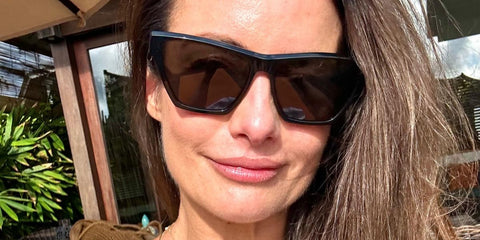 Australian-Greek actress Ada Nicodemou was seen wearing black Saint Laurent SL M103 005 sunglasses in Bali, shared through her social media post in August 2024.