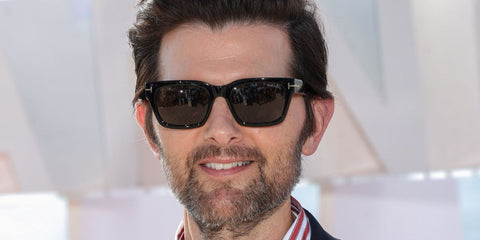 Actor Adam Scott was seen wearing black Tom Ford Andy-02 TF1333/S 01A sunglasses at the 9th Canneseries International Festival in Cannes, April 2026.