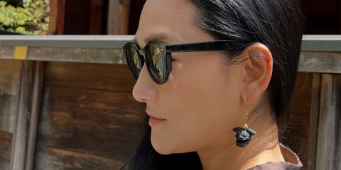 Japanese supermodel was seen wearing black Oliver Peoples N.05 Sun OV5547SU 1731/P2 Polarised sunglasses in Kyoto, April 2025