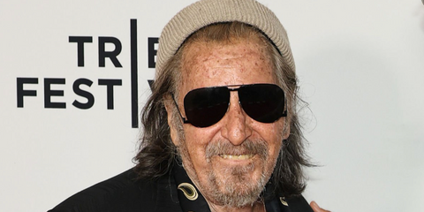 Al Pacino was seen wearing black Saint Laurent Sun SL 690 Dust 001 aviator sunglasses during Tribeca Film Festival 2026.