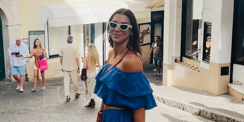 Alex Morgan wears Miu Miu MU 09WS 1425S0 cat eye sunglasses in her Instagram post