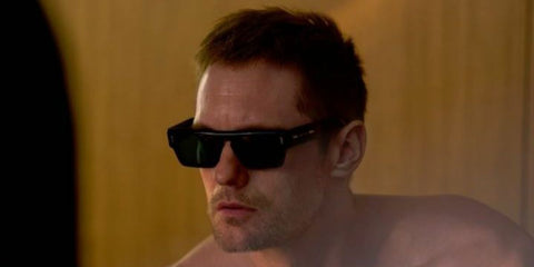 Alexander Skarsgard modeled Calvin Klein CK23504S 001 sunglasses for the brand's menswear Fall/Winter 2024 campaign 