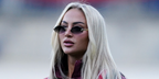 Swiss footballer Alisha Lehmann of Leicester City Women's F.C. was seen wearing Cartier Panthere CT0433S 001 sunglasses with grey gradient lenses during FIFA Women's World Cup Qualifier match against Northern Ireland in March 2026