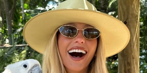 Influencer Alix Earle wearing Ray-Ban oval sunglasses