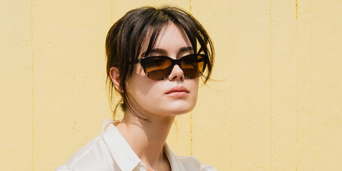 Internet personality Aly Kima was seen wearing brown gradient and check print Burberry BE4486 4202/13 sunglasses in her Instagram post, August 2026.