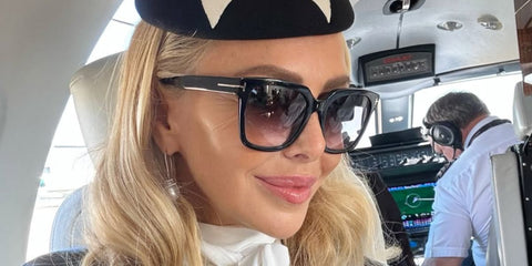 Television personality and entrepreneur Amanda Cronin of The Real Housewives of London was seen wearing black Tom Ford Selby TF952 01B sunglasses with grey gradient lenses in her Instagram post, May 2025.
