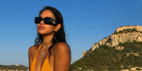 Model Ammika Harris was seen wearing black Gucci GG0811S 001 sunglasses in her Instagram post, September 2024. Shop online now on Pretavoir