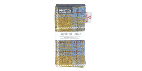 Amy Britton Highland Harris Tweed Mustard Plaid Soft Case