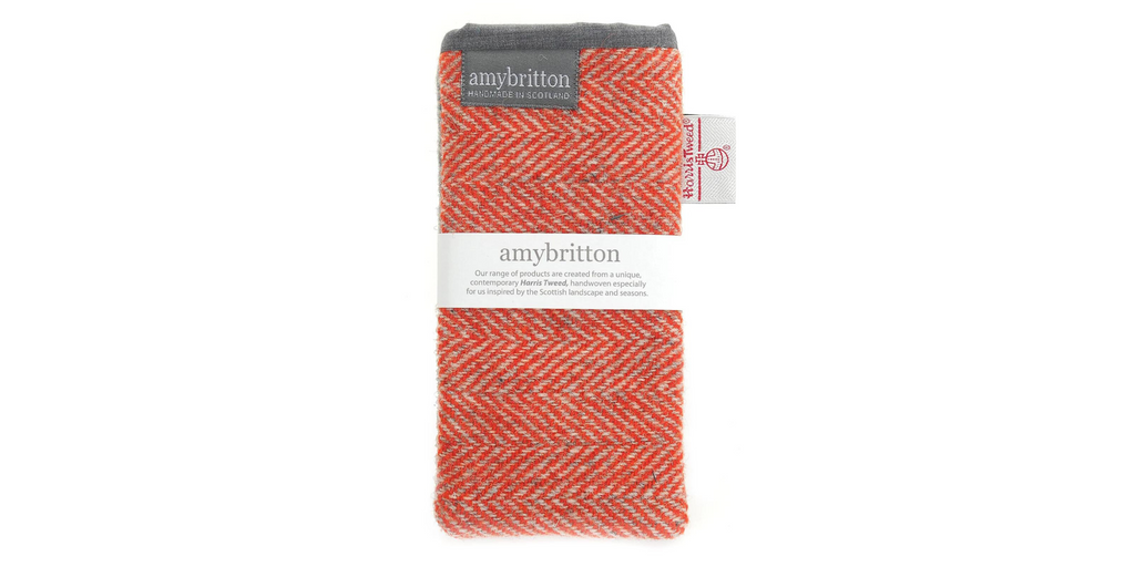 Amy Britton Landscape Harris Tweed Sunrise Orange Soft Case