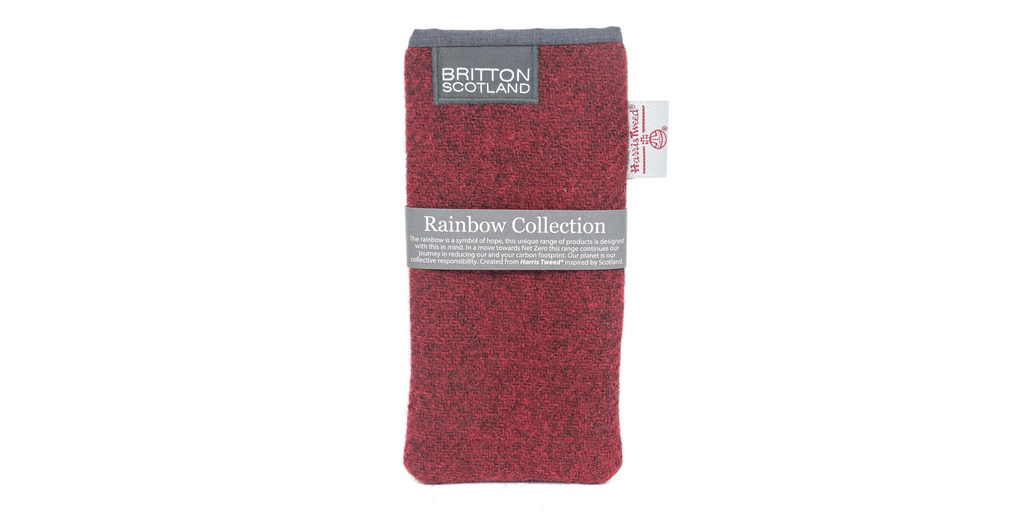 Amy Britton Rainbow Harris Tweed Dark Red Soft Case