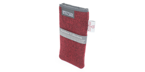 Amy Britton Rainbow Harris Tweed Dark Red Soft Case