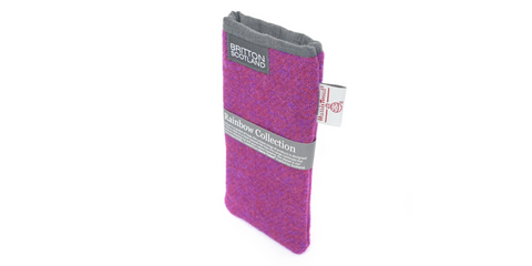 Amy Britton Rainbow Harris Tweed Fuchsia Pink Soft Case