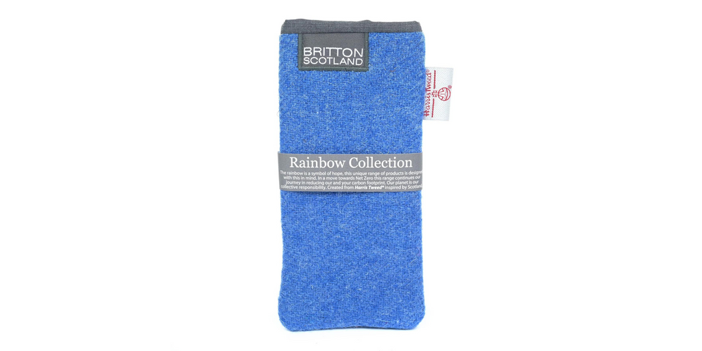 Amy Britton Rainbow Harris Tweed Light Blue Soft Case