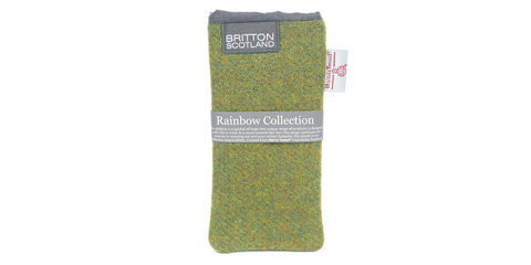 Amy Britton Rainbow Harris Tweed Moss Green Soft Case