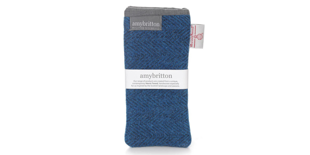 Amy Britton Sunset Harris Tweed Sunset Blue Soft Case