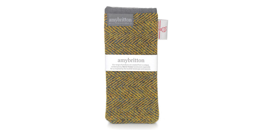 Amy Britton Sunset Harris Tweed Sunset Yellow Soft Case