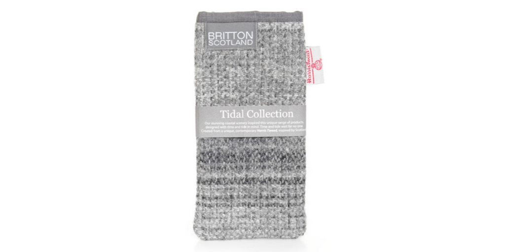 Amy Britton Tidal Harris Tweed Grey Stripe Soft Case