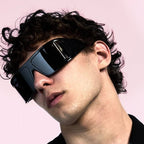 Italian F1 racer Andrea Kimi Antonelli was seen wearing black Gucci GG2274S 001 shield sunglasses in a GQ Sports feature, September 2026.