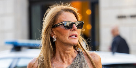 Anna Dello Russo was seen wearing black Montblanc MB0479S 001 sunglasses at the Giorgio Armani Prive FallWinter 2026 fashion show during Paris Haute Couture Week