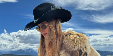Annika Backes, model and wife of DJ Tiesto, was seen wearing gold Miu Miu MU 52YS 7OE01T sunglasses in her Instagram post, August 2024. Shop online now on Pretavoir