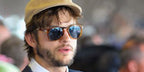 Ashton Kutcher was seen wearing tortoiseshell Persol 0714 24/S3 Folding sunglasses with blue Polarised lenses