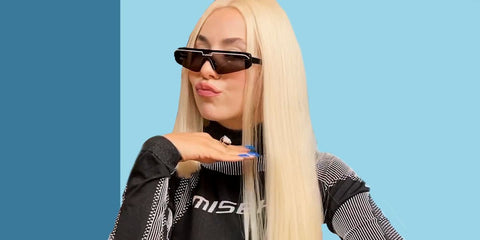 Singer-songwriter Ava Max was seen wearing black and white Balenciaga BB0003S 001 ski sunglasses in a GQ Magazine video "Watch 10 Things Ava Max Can't Live Without"  on YouTube. Shop online now on Pretavoir