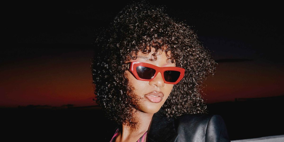 Ayra Starr was seen wearing red Versace 4432U 5388/87 sunglasses in a Flaunt Magazine feature