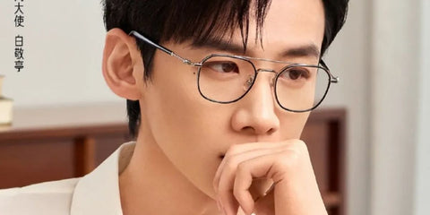 Chinese actor Bai Jingting was seen wearing black and silver Montblanc MB0391OA 001 optical glasses. Shop online now on Pretavoir