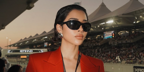 Yemeni-Emirati singer Balqees Ahmed Fathi was seen wearing black Prada PR A23S 1AB5S0 Morph sunglasses at the F1 Abu Dhabi Grand Prix 2025.