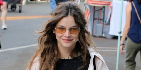 Barbara Palvin was seen wearing Jimmy Choo JC4027 3006/73 rectangular sunglasses at the Studio City Farmers Market in Los Angeles, August 2026.