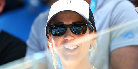 Australian actress Bec Hewitt was seen wearing black Ray-Ban New Wayfarer 2132 901/58 Polarised sunglasses at the Australian Open 2016.