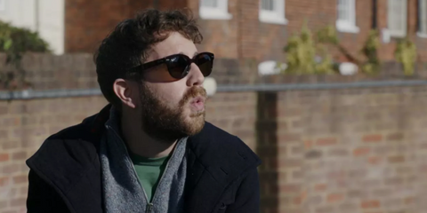 Ben Platt was seen wearing black Ray-Ban Wayfarer Way RB 2241 901/31 round sunglasses in 2022 movie The People We Hate at The Wedding