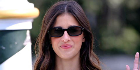 Italian actress Benedetta Porcaroli was seen wearing black Prada PR D06S 16K03D sunglasses at the 83rd Venice Film Festival, September 2026.