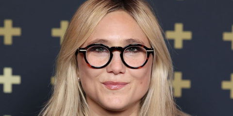 French comedian Berengere Krief was seen wearing tortoiseshell Matsuda M2050 TOT-BS round optival glasses at the "The Original+" Photocall in Paris, December 2025.